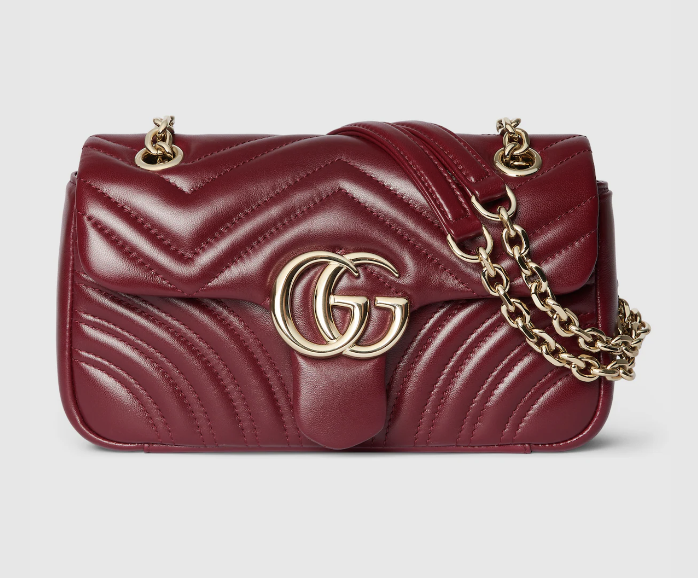 Burgundy Gucci GG Marmont Small Shoulder