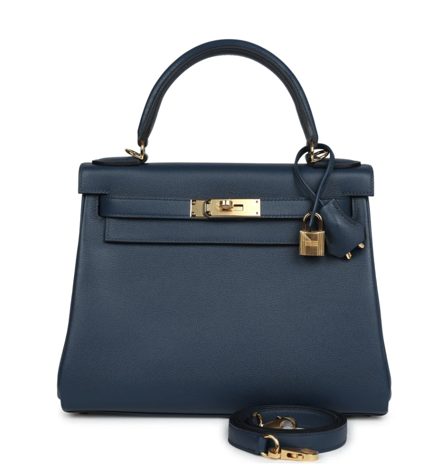 Dark Blue Hermès Kelly Retourne